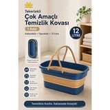 Maison Luré Tekerlekli Katlanabilir Temizlik Kovası, 12 Litre Çamaşır Sepeti