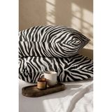 Maison Luré Tiger Desenli Pamuklu Ranforce Kumaş Fermuarlı Yastık Kılıfı 50X70 cm - Siyah