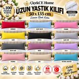 Maison Luré Uzun Yastık Kılıfı 50X135 cm %100 Pamuk 1 Adet - Siyah