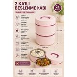 Maison Luré Yemek Kabı 2 Katlı Beslenme Kabı Sızdırmaz Kapaklı Yemek Saklama Kabı