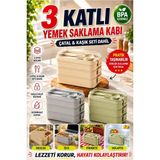 Maison Luré Yemek Kabı 3 Katlı Bölmeli Taşınabilir Beslenme Saklama Kutusu
