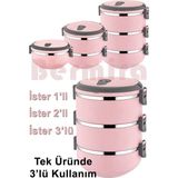 Maison Luré Yemek Kabı 3 Katlı Yemek Termosu, Sefer Tası, Saklama Kabı