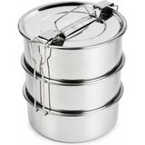 Maison Luré Yemek Kabı 3lü Çelik Metal Sefer Tası Taşıma Kulp