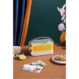 Maison Luré Yemek Kabı Çift Katmanlı Paslanmaz Çelik Beslenme Kabı 1400 ml Sarı