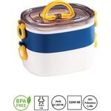 Maison Luré Yemek Kabı Iki Katlı Paslanmaz Çelik Kolay Kilitlenir Sefer Tası 1200 ml