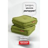 Maison Luré Yer Minderi Bisküvi Minder 45X45 Kalın Pofuduk Sedir Balkon Bahçe Fransız M - Siyah - Seçenek 1
