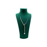 Maison Luré Yeşil Süet Kumaş Kolye Gerdanlık Zincir Takı Sergileme, 25/12 cm Makyaj & Takı Organizeri