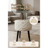 Maison Luré Yıkanabilir Puf Tabure Kılıfı 40X22 Mila Ekru Puf & Bench - Seçenek 1 - Siyah