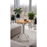 Maison Luré Yıldız Yuvarlak Çam 50 cm Balkon Masası Yan Sehpa Beyaz Ayak Orta Sehpa - Seçenek 1