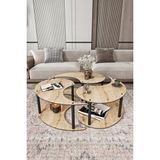 Maison Luré Yin Yang Unity Serenity Orta Sehpa 3 Lü Safir Meşe 100 cm - Seçenek 1