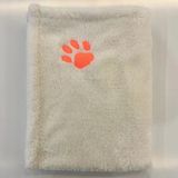 Maison Luré Yumuşak Wellsoft Fluffy Köpek ve Kedi Battaniyesi, Ekru Beyaz ve Turuncu Pati Deseni - Seçenek 1 - Siyah