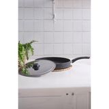 MaisonArt Balık Tavası 34 cm Kapaklı Tava Granit Bazlama Börek Tavası