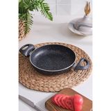 MaisonArt Comfort Sahan Tava 24 cm Çift Kulplu Granit Sahan Tavası - Siyah