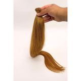 MaisonCoban Açık Altın Karamel Özbek İnsan Saçı Premium Remy Mikro Kaynak 70 Cm 100 Adet 60 Gr İnce Saç Partial