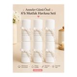 Maisonette 6’lı Mutfak Havlusu Seti 30x50 cm Pamuk Viskon Yüksek Emici Yumuşak Dokulu Renkli Mutfak Havlu Set Anneler Günü Hediyelik