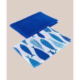 Maisonette Marın 2'li Mutfak Havlusu Renkli Pamuk 40 x 60 cm Ekstra Yumuşak ve Dayanıklı