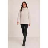 Maisonrae Kadın Taş, Peluş Astarlı Çıkarılabilir Kapüşonlu, Rüzgar ve Su Geçirmez, Kışlık Mont-Kaban-Parka - 2XL