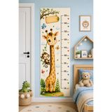 MaisonVelinCo Sevimli Zürafa Boy Ölçer Duvar Stickerı 150 cm | Safari Temalı Çocuk Odası Dekoru