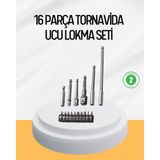 Majeur Ergonomik 16 Parça Bits Tornavida Uç ve Adaptör Seti