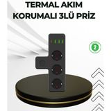 Majeur Masa Üstü Çoklu Priz USB ve Typec Çıkışlı Güç Dağıtıcı