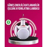 Majeur Solar ve USB Şarjlı Su Geçirmez Katlanabilir LED Lamba