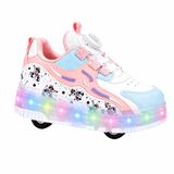 Majhi Rocky LED Işıklı Patenli Ortopedik Taban Kaydırmalı Pembe Çocuk Paten Ayakkabı