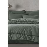 Majoli Dark Pampas Maddox Çift Kişilik %100 Organik Pamuk Nevresim Takımı - Yeşil - 200 x 220 cm