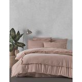 Majoli Maddox Somon Pembe Çift Kişilik %100 Organik Pamuk Nevresim Takımı - 200 x 220 cm - Toz Pembe