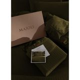 Majoli Opia %100 Pamuk Saten Çizgili Çift Koyu Yeşil Kişilik Nevresim Takımı - 200 x 220 cm