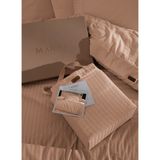 Majoli Opia %100 Pamuk Saten Çizgili Somon Çift Kişilik Nevresim Takımı - 200 x 220 cm