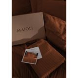 Majoli Opia %100 Pamuk Saten Çizgili Tarçın Çift Kişilik Nevresim Takımı - 200 x 220 cm