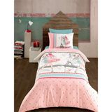 Majoli Shoping Tek Kişilik Kapitoneli Nevresim Takımı 4 Mevsim Set % 100 Pamuk Ranforce Kumaş 4 Mevsim Set - 240 x 260 cm - Açık Pembe