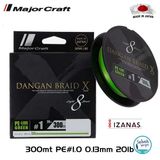 Major Craft Dangan Braid X 8X İp Misina PE 1.0 0.13mm 20lb/9.07kg 300mt Yeşil