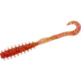 Major Craft Red Back Curly Worm Tai Rubber ve Lrf Silikon Yem - Red Glitter