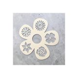 Major Hobi 6sı 1 Arada Çiçek Motifli Çok Amaçlı Stencil – Pasta, Seramik ve Hobi Şablonu