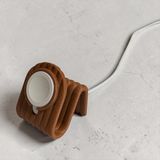 Major Hobi Apple Watch Uyumlu Retro Şarj Standı - Masaüstü Saat Tutucu - Kahverengi