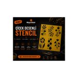 Major Hobi Çiçek Desenli Stencil Şablon Seti Dekoratif Boyama Kalıbı