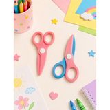 Major Hobi Çocuk Kağıt Makası 2’li Set – Güvenli Uçlu Renkli Makas - Pembe & Mavi-Pembe - Çok Renkli
