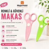 Major Hobi Çocuk Kağıt Makası 2’li Set – Güvenli Uçlu Renkli Makas - Yeşil & Pembe