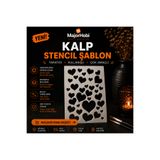 Major Hobi Kalp Desenli Stencil Şablon Dekoratif Boyama ve Hobi Kalıbı