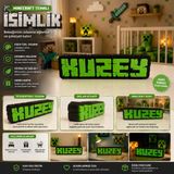 Major Hobi Minecraft Temalı Isme Özel 3D Baskı Dekoratif Isimlik Oda Süsü