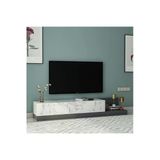 Majör Modern 2 Kapaklı Tv Sehpası – 180 Cm Orma Mermer/Antrasit