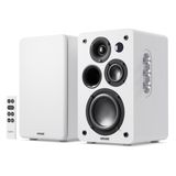 MAJORITY D100X Aktif Kitaplık Hoparlörleri | 2.0 Stereo Sistem | Bluetooth 5.3, USB Oynatma | AUX, HDMI ARC, Optik, Fono | Masaüstü için TV, Pikap, Oyun ve PC Hoparlörleri (Beyaz)