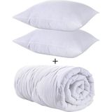 Mak Home 1 Adet Çift Kişilik Silikon Yorgan + 2 Adet 1000 gr. Silikon Yastık - 195 x 215 cm - Beyaz