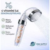 Mak Supply Duş Başlığı Filtreli Tasarruflu,c Vitaminli, Parfümsüz Klor ve Florür Su Arıtmalı