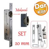 Makaralı Dar Kilit Kapı Pvc Ahşap Kapı Gömme Kilit Gövde Kilidi Gövdesi Silindirli Yale 20 Mm