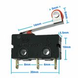 Makaralı Micro Switch Anahtar 5A 5A 250V Rulo Makara Kollu NO NC COM SPDT Sınırlayıcı Momentary Buton Anahtar Kw123