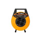 Makaralı Seyyar Kablo, 3x1,5 Mm², Dayanıklı Uzatma Kablosu, Dörtlü Prizli, Elektrik Kablosu, Iç Mekan, Dış Mekan Kullanımına Uygun, Endüstriyel Tip, Taşınabilir Enerji Dağıtım Tamburu (10 M) - Çok Renkli