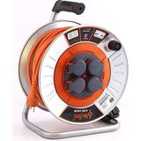Makaralı Uzatma Kablosu% 100 Bakır 40 Metre 3x2.5 mm Termal Sigortalı Seyyar Kapaklı 4 Prizli