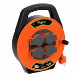 Makaralı Uzatma Kablosu, 4 Prizli, IP44, Dış Mekan Uzatma Kablosu, Termal Koruma, Güç Gösterge Işığı, 16A, 250V, Bahçe, Atölye, Şantiye Ev Kullanımı, Profesyonel Kalite (3x1,5 mm²/10 m) (Kapaklı)